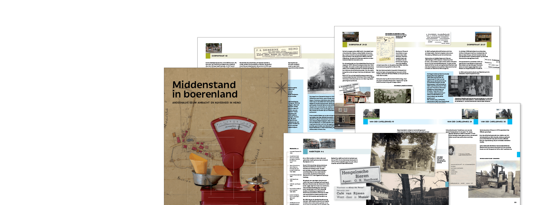 Cover en opgemaakte pagina's van geschiedenisboek